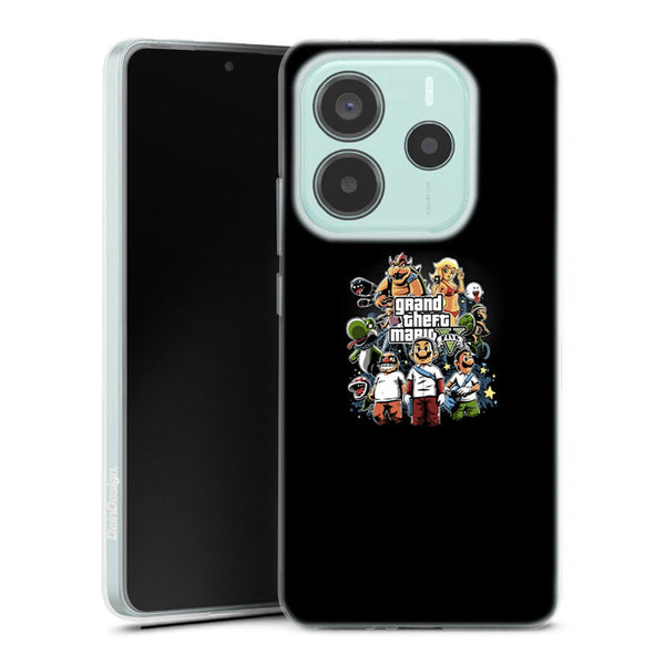 Coque Xiaomi Redmi Note 14 5G Grand Theft Mario | Housse silicone, Protection optimale - Motif Jeux video Gaming