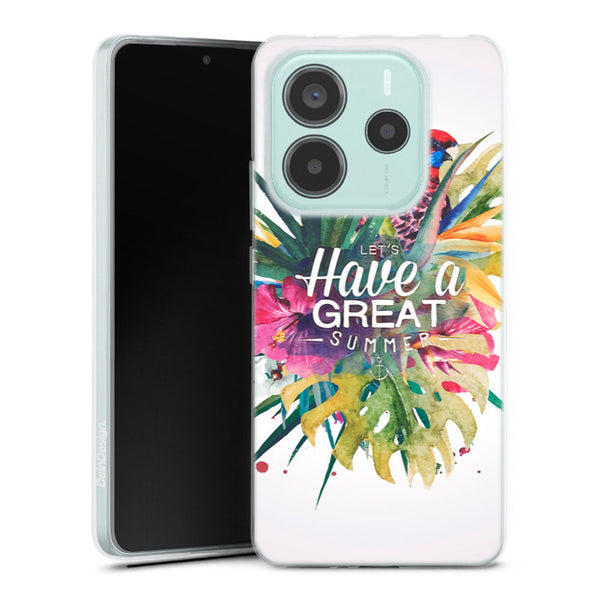 Coque Xiaomi Redmi Note 14 5G Great Summer | Housse silicone, antichocs, protection optimale - Motif floral