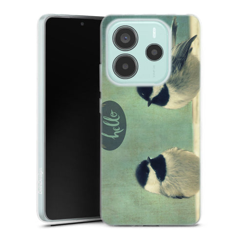 Coque Xiaomi Redmi Note 14 5G Hello Birds | Housse silicone, antichocs, protection optimale - Motif floral Oiseaux