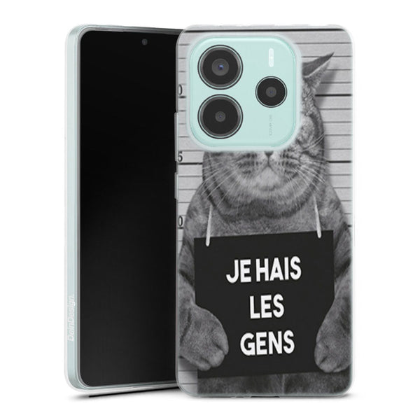 Coque Xiaomi Redmi Note 14 5G I hate People Jail Cat