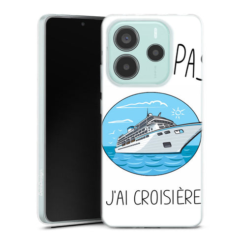 Coque Xiaomi Redmi Note 14 5G Je Peux pas J'ai Croisiere Bateau | Housse silicone, antichocs, protection optimale - Motif floral