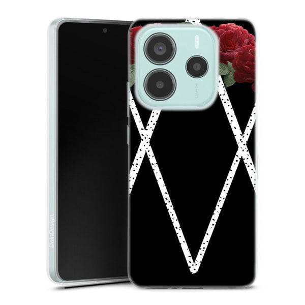 Coque Xiaomi Redmi Note 14 5G Ltflow | Housse silicone, antichocs, protection optimale - Motif floral