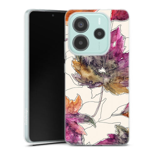 Coque Xiaomi Redmi Note 14 5G Mapple Pattern | Housse silicone, antichocs, protection optimale - Motif floral