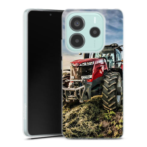Coque Xiaomi Redmi Note 14 5G Massey Fergusson Tractor | Housse silicone, antichocs, protection optimale - Motif floral