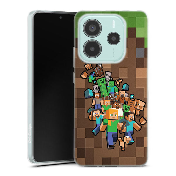 Coque Xiaomi Redmi Note 14 5G Minecraft creeper forest | Housse silicone, Protection optimale - Motif Jeux video Gaming