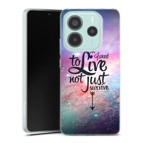 Coque Xiaomi Redmi Note 14 5G Not Just Survive | Housse silicone, antichocs, protection optimale - Motif floral