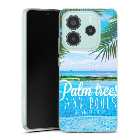Coque Xiaomi Redmi Note 14 5G Palm Trees | Housse silicone, antichocs, protection optimale - Motif floral