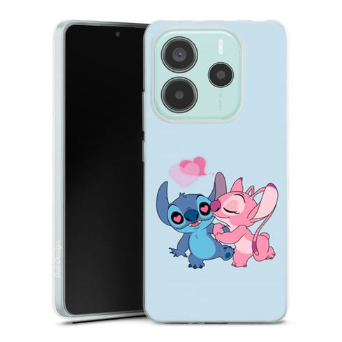 coque Xiaomi Redmi Note 14 5G Stitch angel love heart pink