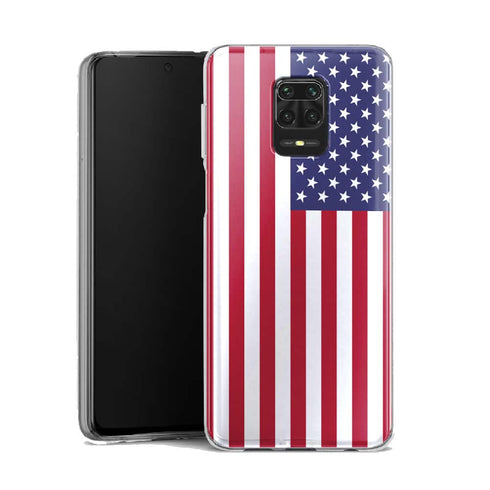Coque Xiaomi Note 9 USA | Housse Silicone, Etui de protection antichoc | Drapeau Américain