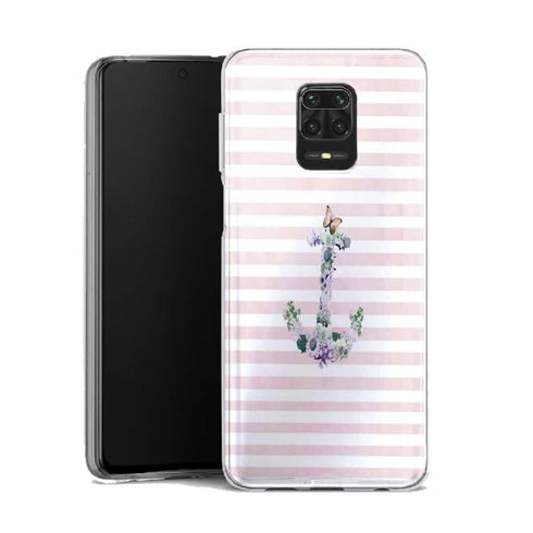 Coque Xiaomi Note 9 Floral Anchor in Pink | Etui ancre de Marn