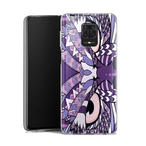 Coque Xiaomi Note 9 Hibou violet Azteque