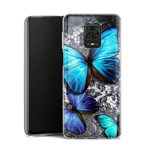 Coque Xiaomi Note 9 Papillon Turquoise