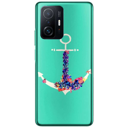 Coque Xiaomi 11T 5G / 11T 5G PRO ancre florale turquoise