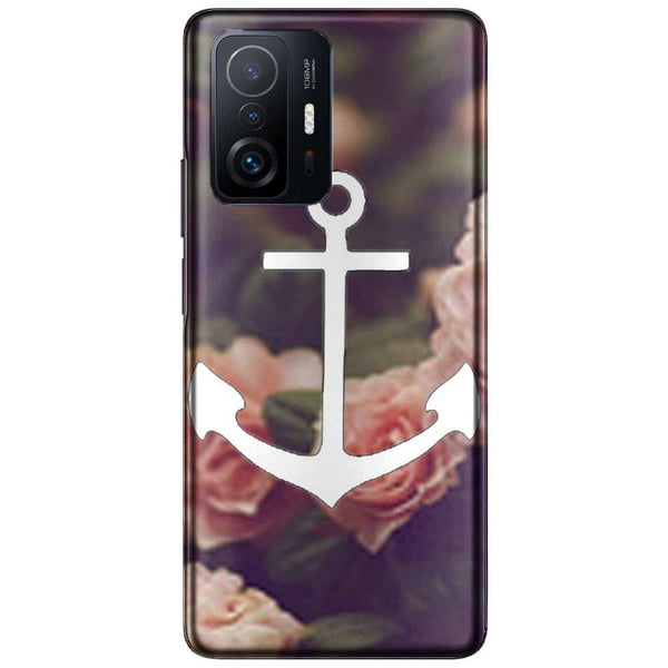 Coque Xiaomi 11T 5G / 11T 5G PRO ancre florale fond de roses