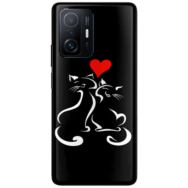 Coque Xiaomi 11T 5G Cats Love | Housse Silicone, Etui antichocs | Motif animal