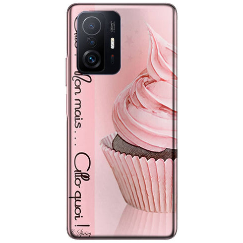 Coque Xiaomi 11T 5G Cupcake Rose | Motif d'artiste, Housse en Silicone, etui Antichoc
