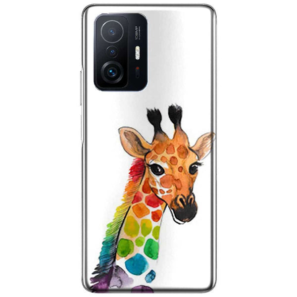 Coque Xiaomi 11T 5G Girafe Mulicouleurs | Housse antichoc | Etui Silicone | Animal Sauvage