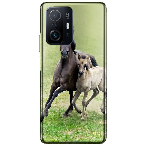 Coque Xiaomi 11T 5G Horses, Wild Duelmener ponies, mare and foal | Housse Souple Silicone | Etui Antichoc | Collection Monde Equestre