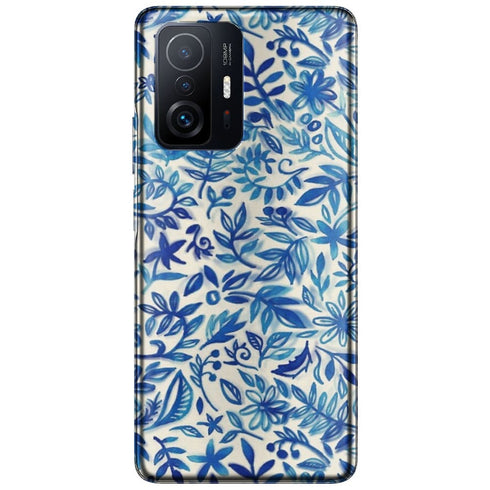 Coque Xiaomi 11T 5G / 11T 5G PRO Jardin flottant motif aquarelle en bleu