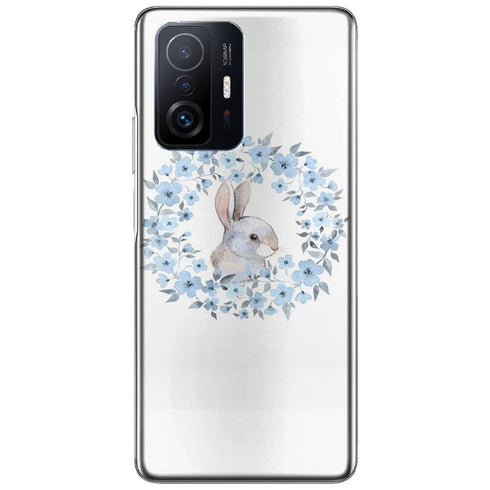 Coque Xiaomi 11T 5G Lapin Fleur Bleue