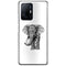 Coque Xiaomi 11T 5G Noir dessin Blanc Elephant