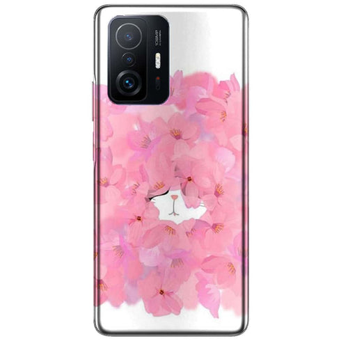 Coque Xiaomi 11T 5G Pinky Cat | Housse Silicone, Etui antichoc | Animal Coloré