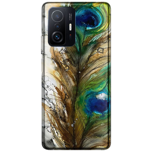 Coque Xiaomi 11T 5G Plume de Paon | Housse Silicone, Etui antichoc | Animal Coloré