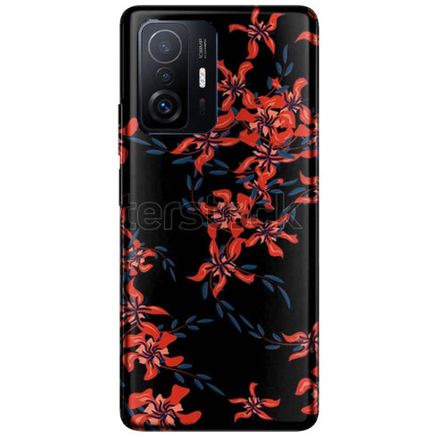Coque Xiaomi 11T 5G / 11T 5G PRO Rouge en Noir | Housse en Silicone, Etui Antichoc | Paysage