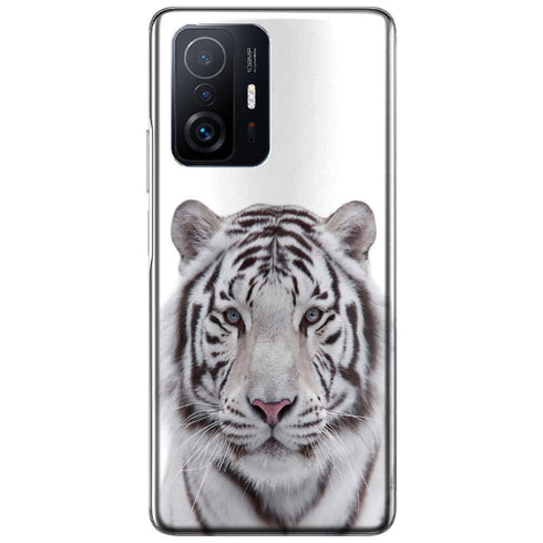 Coque Xiaomi 11T 5G Tigre Blanc | Housse antichoc | Etui Silicone | Animal Sauvage