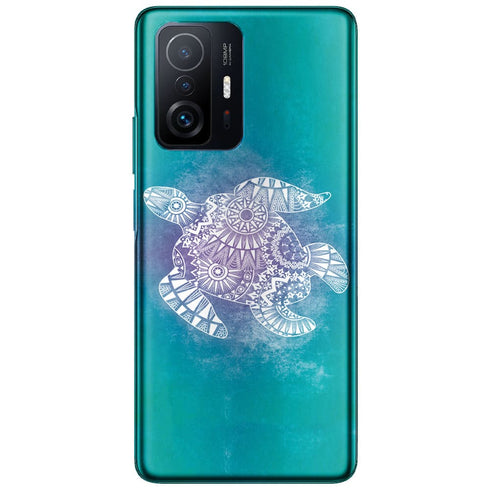 Coque Xiaomi 11T 5G Tortue Mandala | Housse Silicone, Etui antichoc | Animal Coloré