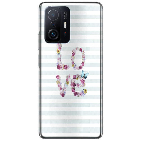 Coque Xiaomi 11T 5G Floral Love | Motif à Fleurs, Housse en Silicone, etui Antichoc
