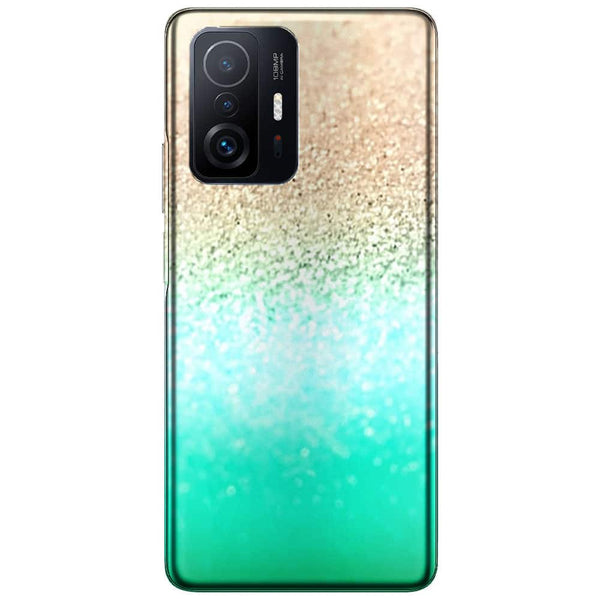 Coque Xiaomi 11T 5G Gatsby Aqua Gold | Motif Doré, Housse en Silicone, etui Antichoc