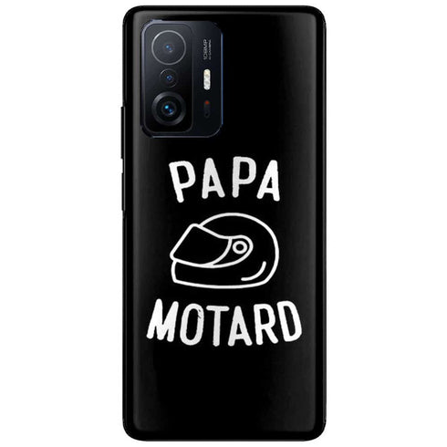 Coque Xiaomi 11T 5G Papa Motard Passion l Housse Silicone, Etui Antichoc / idée Fête des Pères