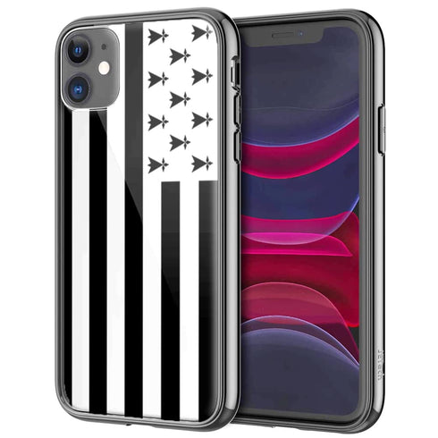 Coque Drapeau Bretagne pour iPhone 12 en Verre Trempé