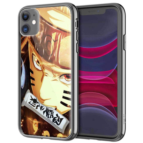 Naruto, Coque pour iPhone 12 en verre Trempé Rage dents Serrées