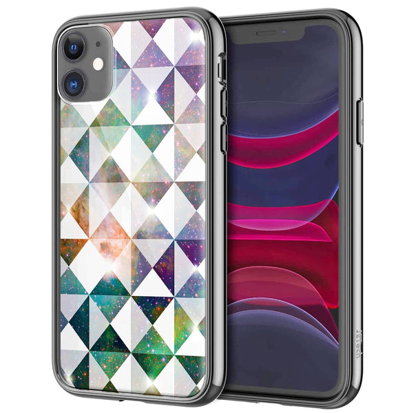 Sparkling Diamonds, Coque pour iPhone 12 en Verre Trempé