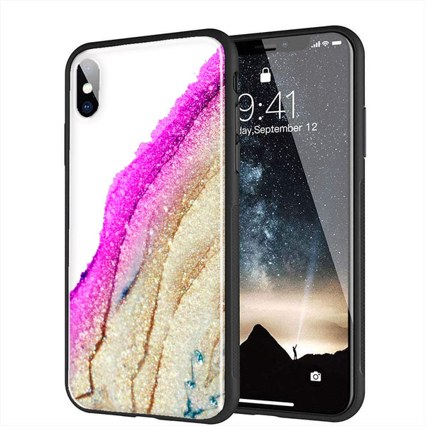 Coque Flawless Pink pour iPhone XR en Verre Trempé