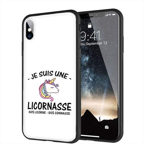 Coque Je suis une Licornasse pour iPhone XR en verre Trempé