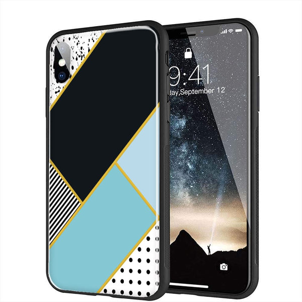 Coque Minimal Blue Style pour iPhone XR en Verre Trempé