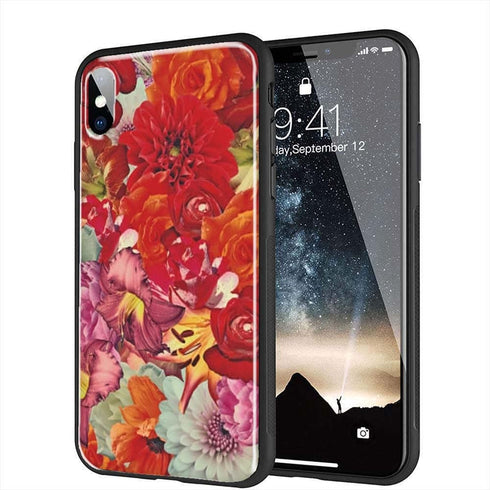 Coque Roses pour iPhone XR en verre Trempé