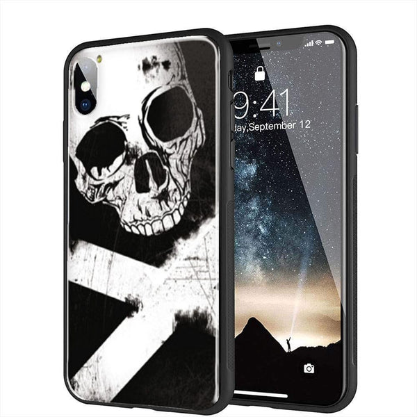 Coque Skull Bones pour iPhone XR en Verre Trempé