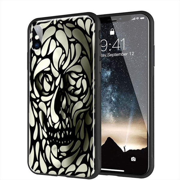 Coque Skull Black And White pour iPhone XR en Verre Trempé