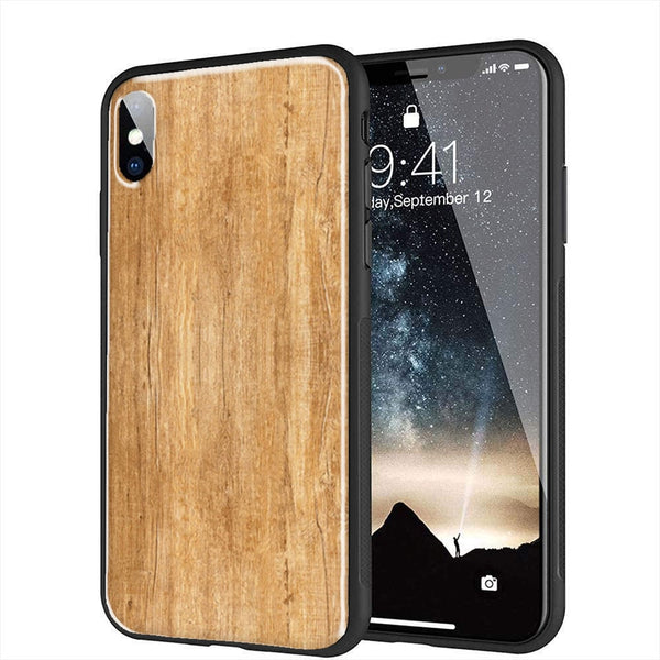 Coque Texture Bois pour iPhone XR en verre Trempé