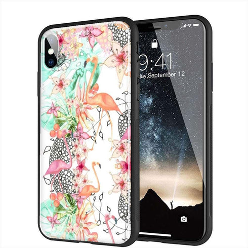 Tropical Flamingo, Coque iPhone XR en Verre Trempé