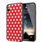 Coque pour iPhone X à pois en verre trempé couleur Rouge