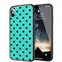 Coque anti chocs en verre trempé Turquoise et Pois pour iPhone X, Xs