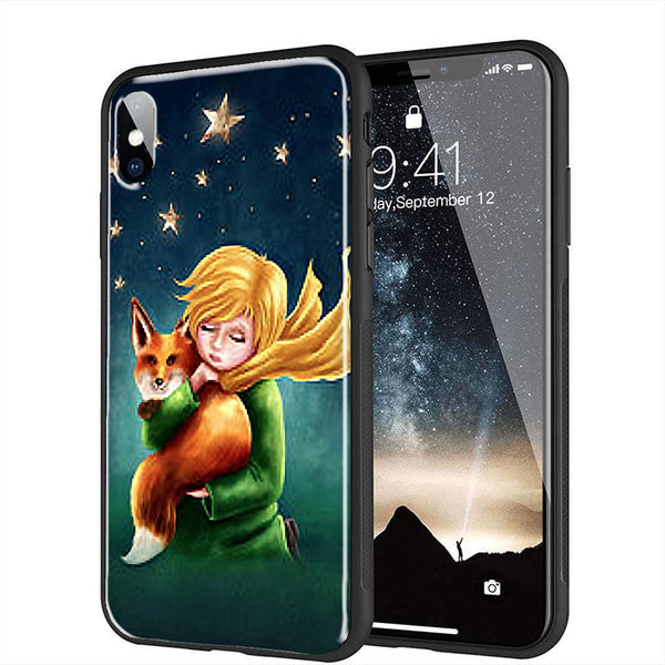 Coque arriere Verre Trempé Petit Prince pour téléphones iPhone, Samsung, Huawei