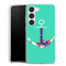 Coque Samsung Galaxy S23 ancre florale turquoise