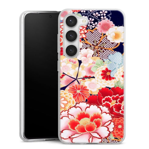 Coque Samsung Galaxy S23 fleurs japonais antiques