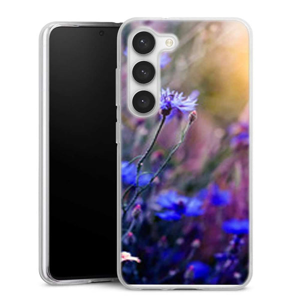 Coque Samsung Galaxy S23 Jardin Fleuri Violet Doré